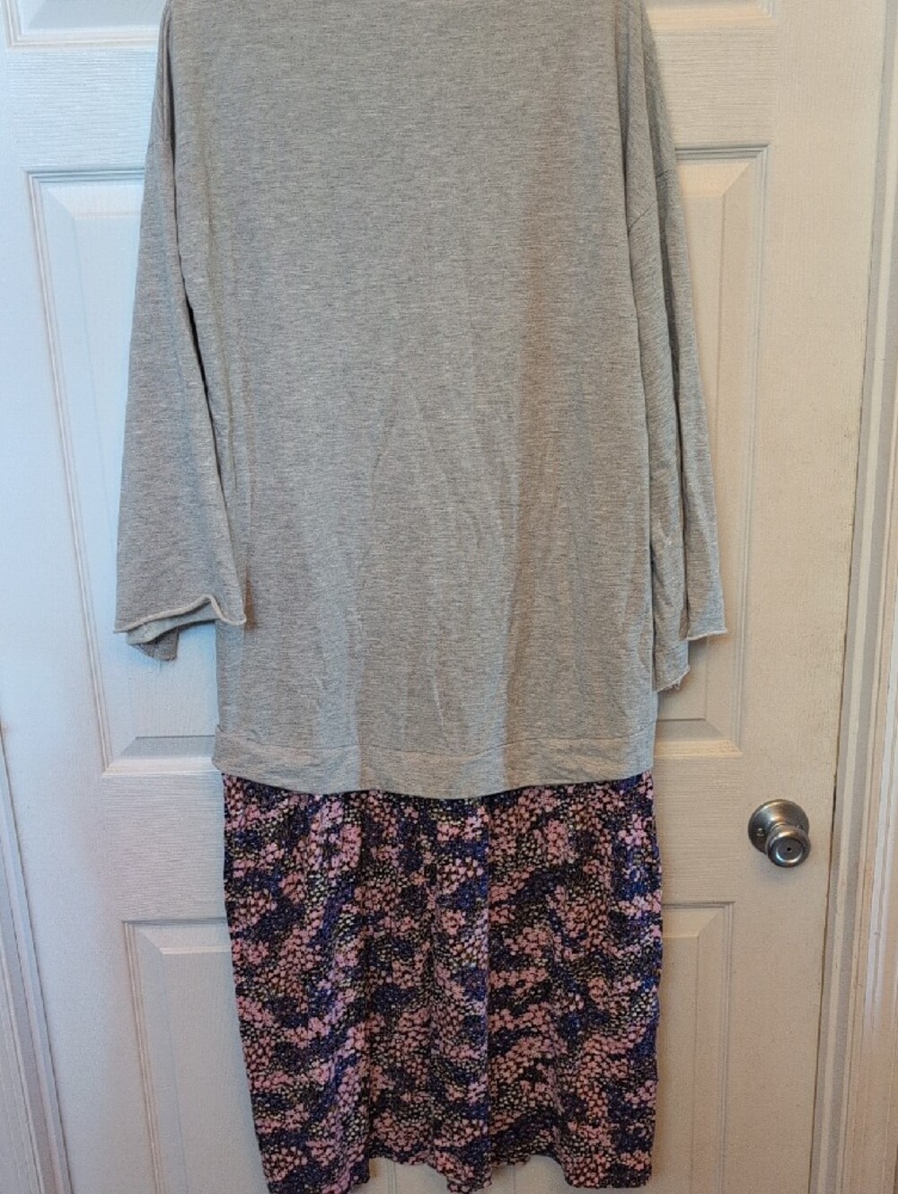 ASOS Light Gray Dress With Floral Bottom - Picture 3 of 5